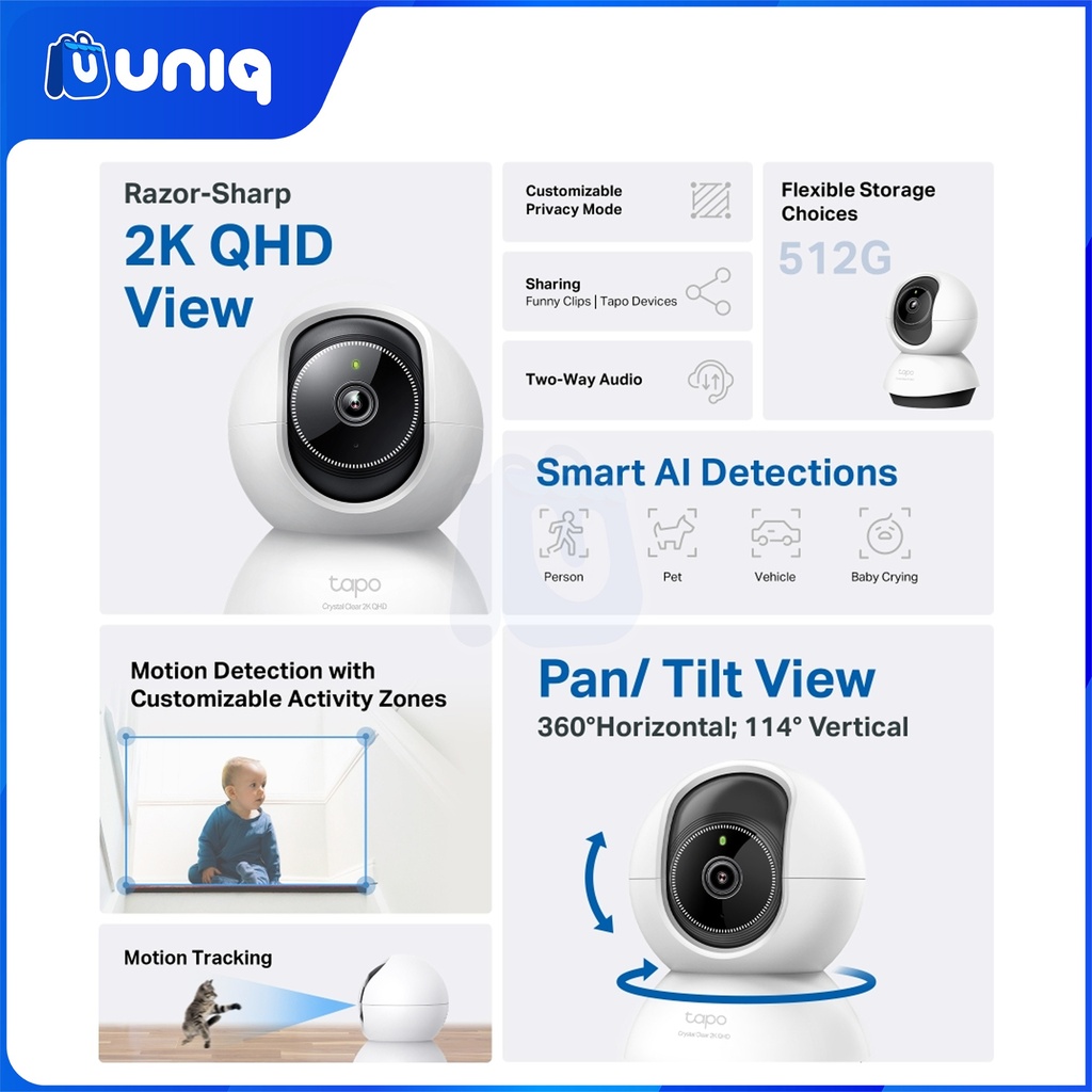TP-Link Tapo TC72 Pan/Tilt AI Home Security Wi-Fi Camera