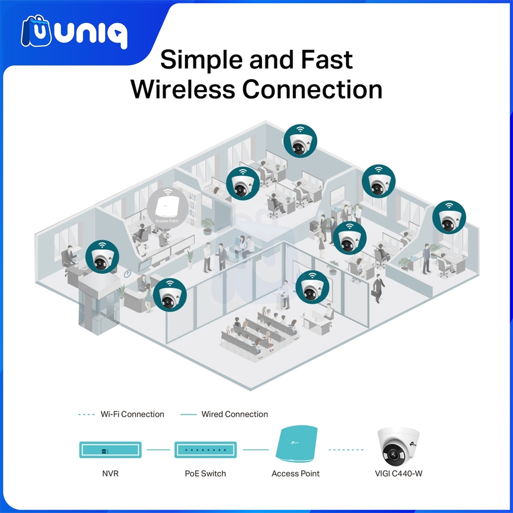 TP-Link VIGI C440-W (4mm) 4MP Full-Color Wi-Fi Turret Network Camera