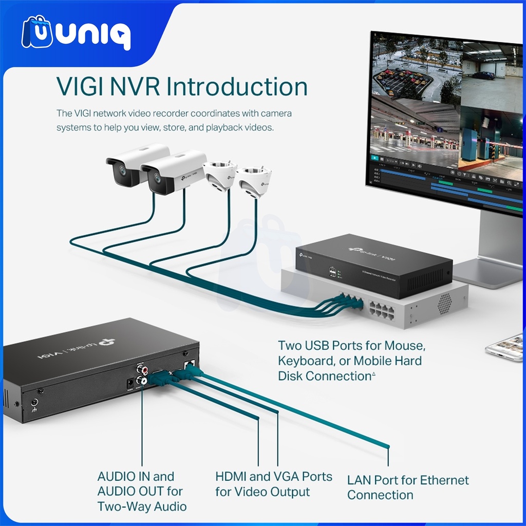 TP-Link VIGI NVR1008H 8 Channel Network Video Recorder