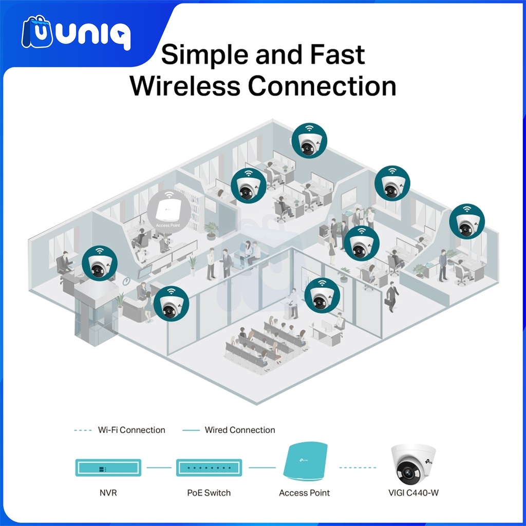 TP-Link VIGI C440 (2.8mm/4mm) 4MP Full-Color Turret Network Camera