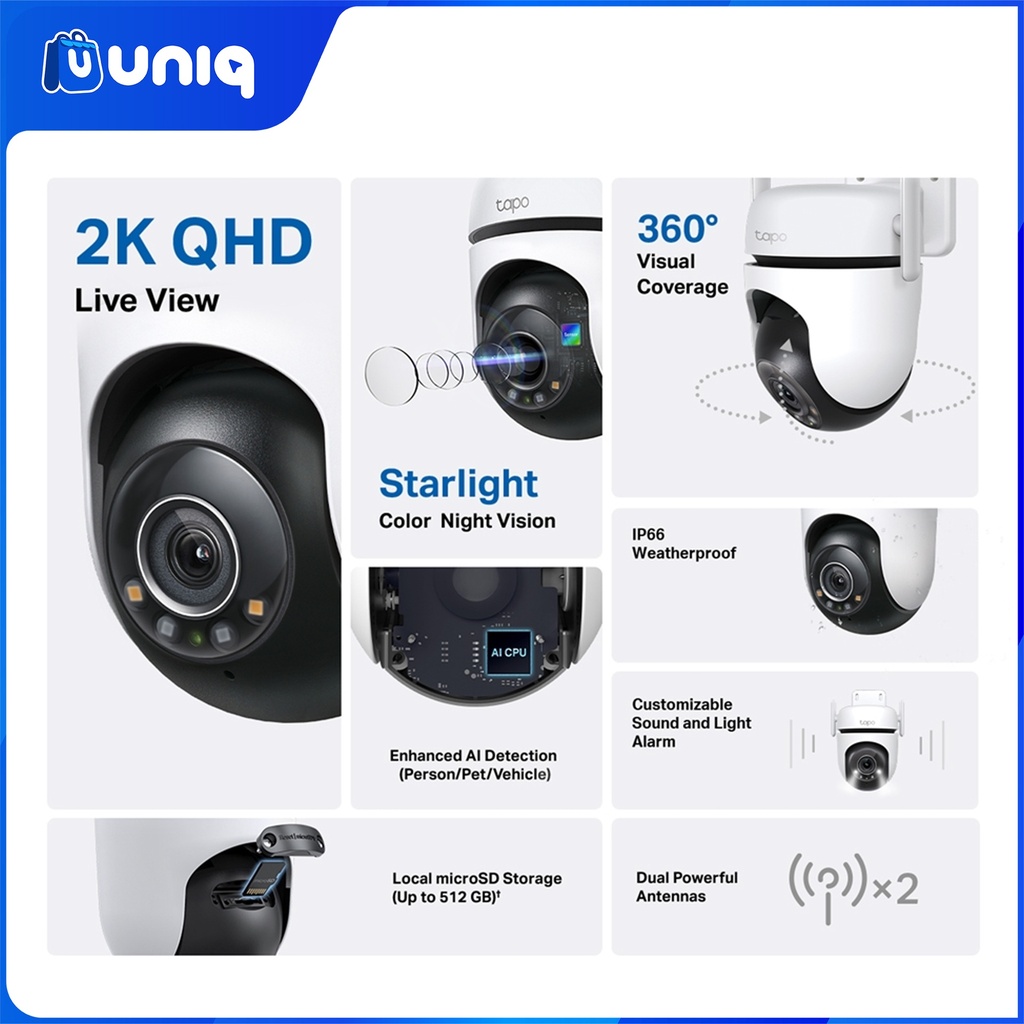 TP-Link Tapo C520WS Outdoor Pan/Tilt Security Wi-F- Camera