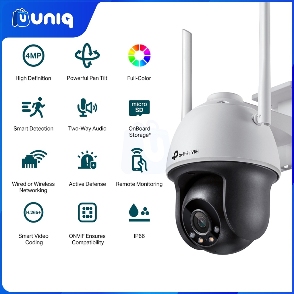 TP-Link VIGI C540-W (4mm) 4MP Outdoor Full-Color Wi-Fi Pan Tilt Network Camera