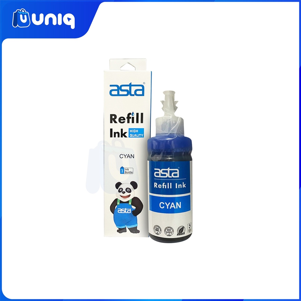ASTA Vivid High Quality Refill Ink for CANON CISS Printers 100ml. (Set of 4 Colors - B,C,M,Y)
