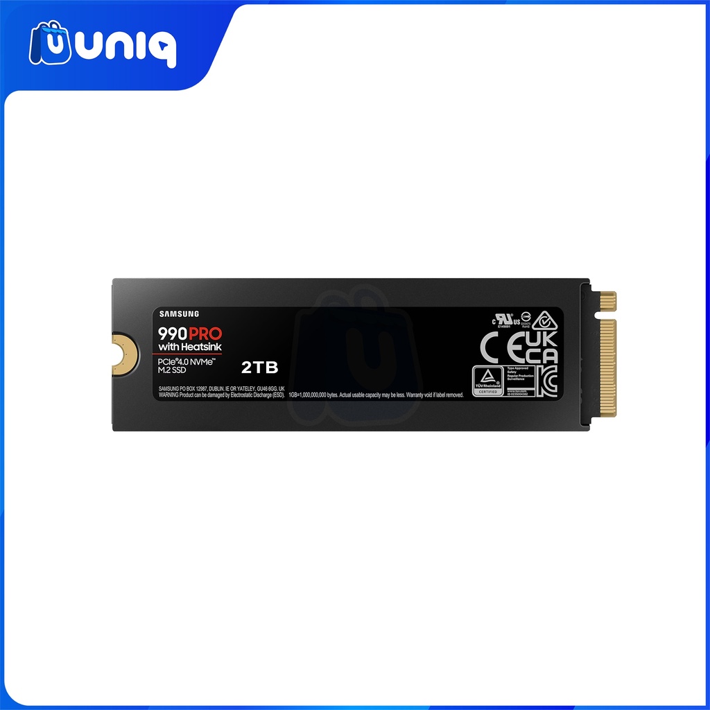 Samsung 990 PRO with Heatsink 2TB PCIe 4.0 NVMe Internal SSD (MZ-V9P2T0CW)