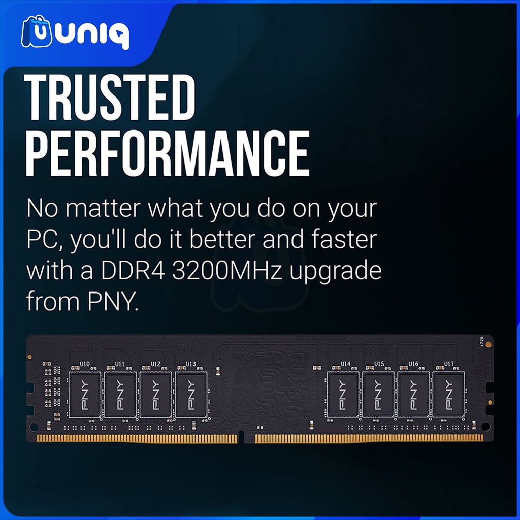PNY Performance 16GB DDR4 3200MHz PC4-25600 Desktop Memory (MD16GSD43200-TB)
