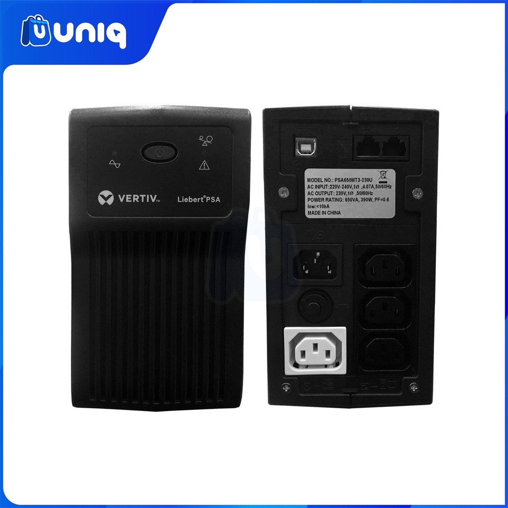 Vertiv™ Liebert® PSA 650VA / 390W AVR Line interactive UPS (PSA650MT3-230U)