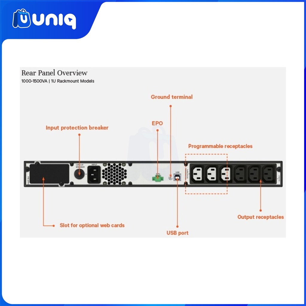 Vertiv™ Liebert® Edge UPS 1,000VA / 900W 1U Rack (EDGE-1000IRM1U)