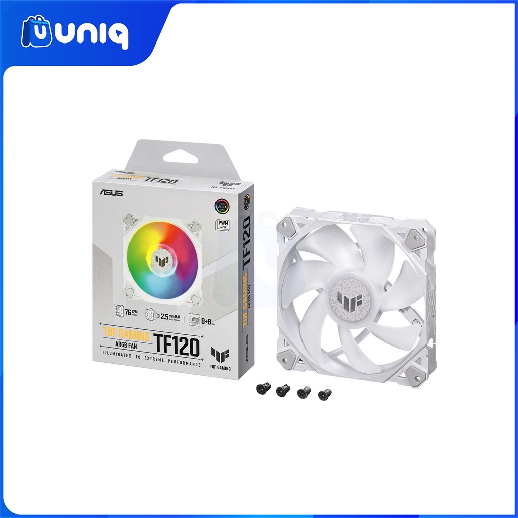 ASUS TUF Gaming TF120 ARGB Fan (1-Pack, White)