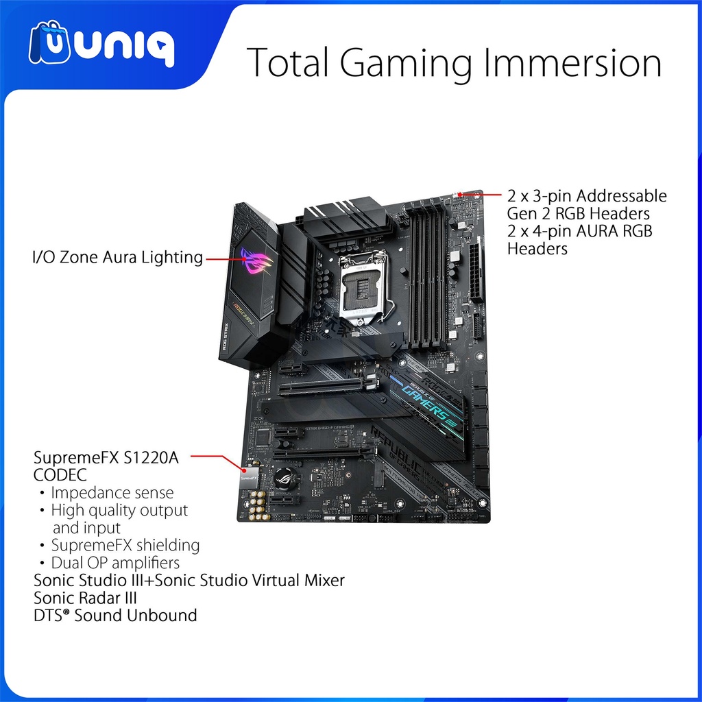 ASUS ROG STRIX B460-F GAMING Intel B460 ATX Gaming Motherboard