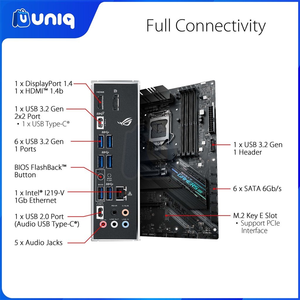 ASUS ROG STRIX B460-F GAMING Intel B460 ATX Gaming Motherboard