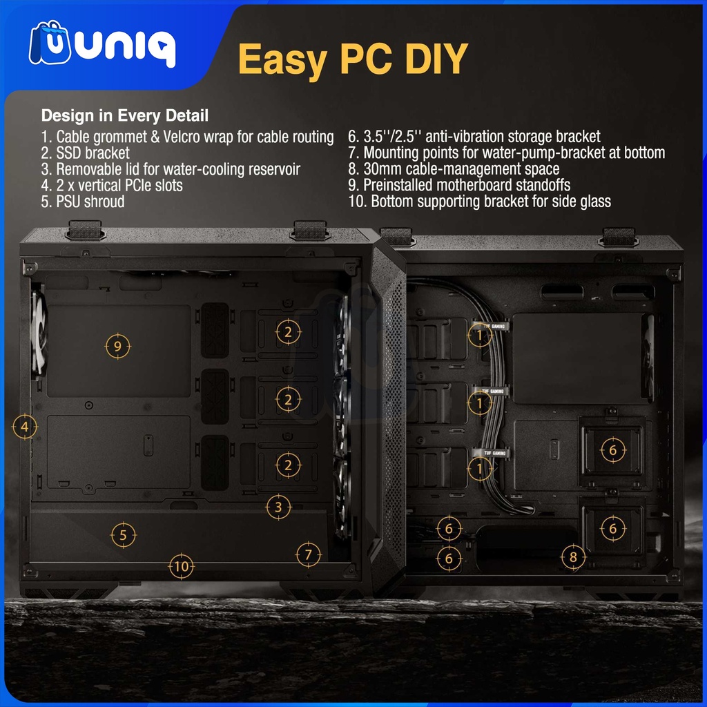SALE!!! ASUS TUF Gaming GT501 Mid Tower Gaming Case (Black)