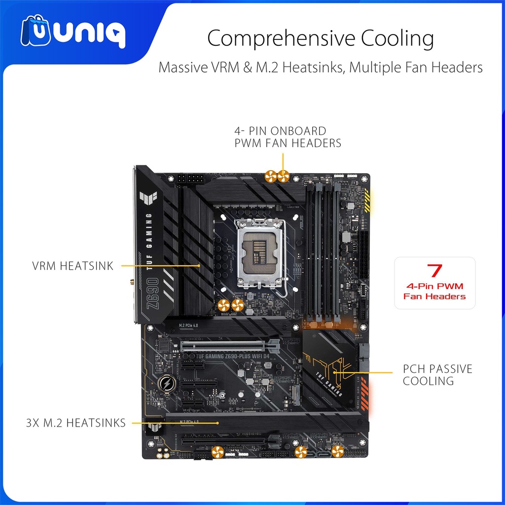 ASUS TUF GAMING Z690-PLUS WIFI D4 ATX Gaming Motherboard