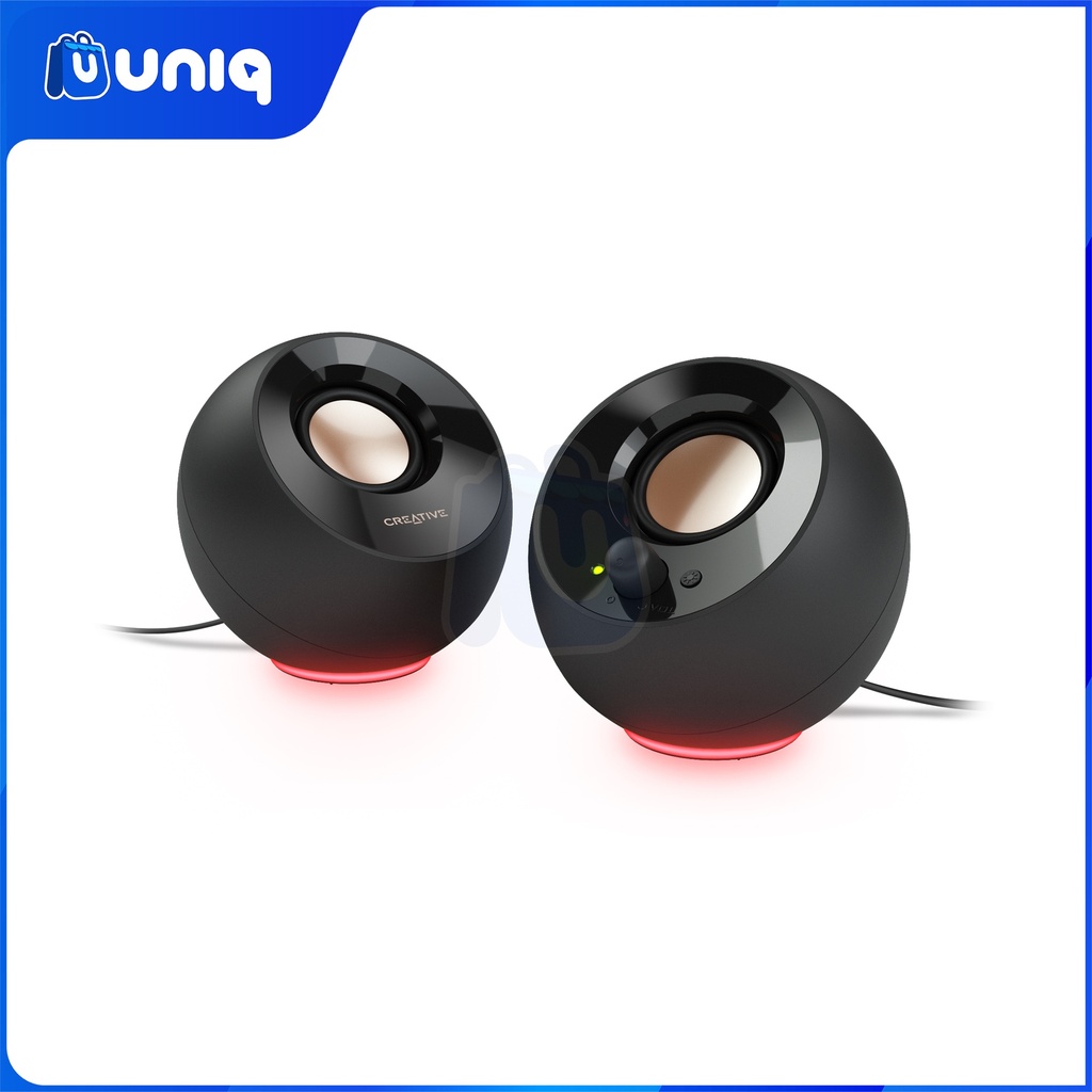 Creative Pebble SE Black (MF1725) 2.0 USB-C Powered PC Speakers with RGB Lighting