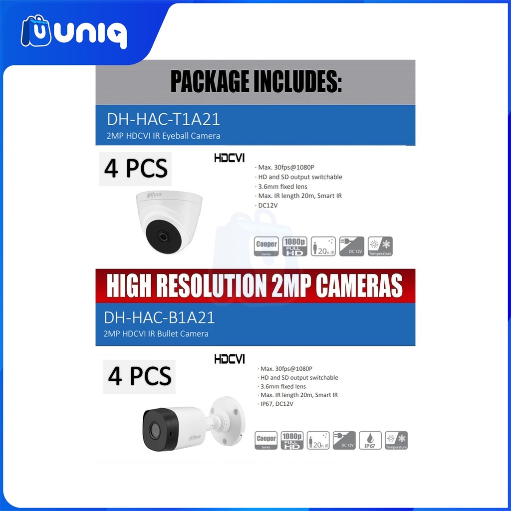 SALE!!! Dahua WizSence 8CH DH-KIT-CV12MP4B4T-I