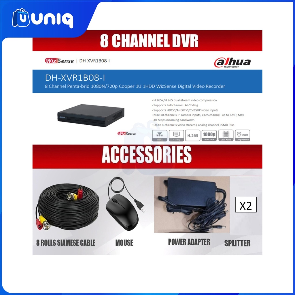 SALE!!! Dahua WizSence 8CH DH-KIT-CV12MP4B4T-I