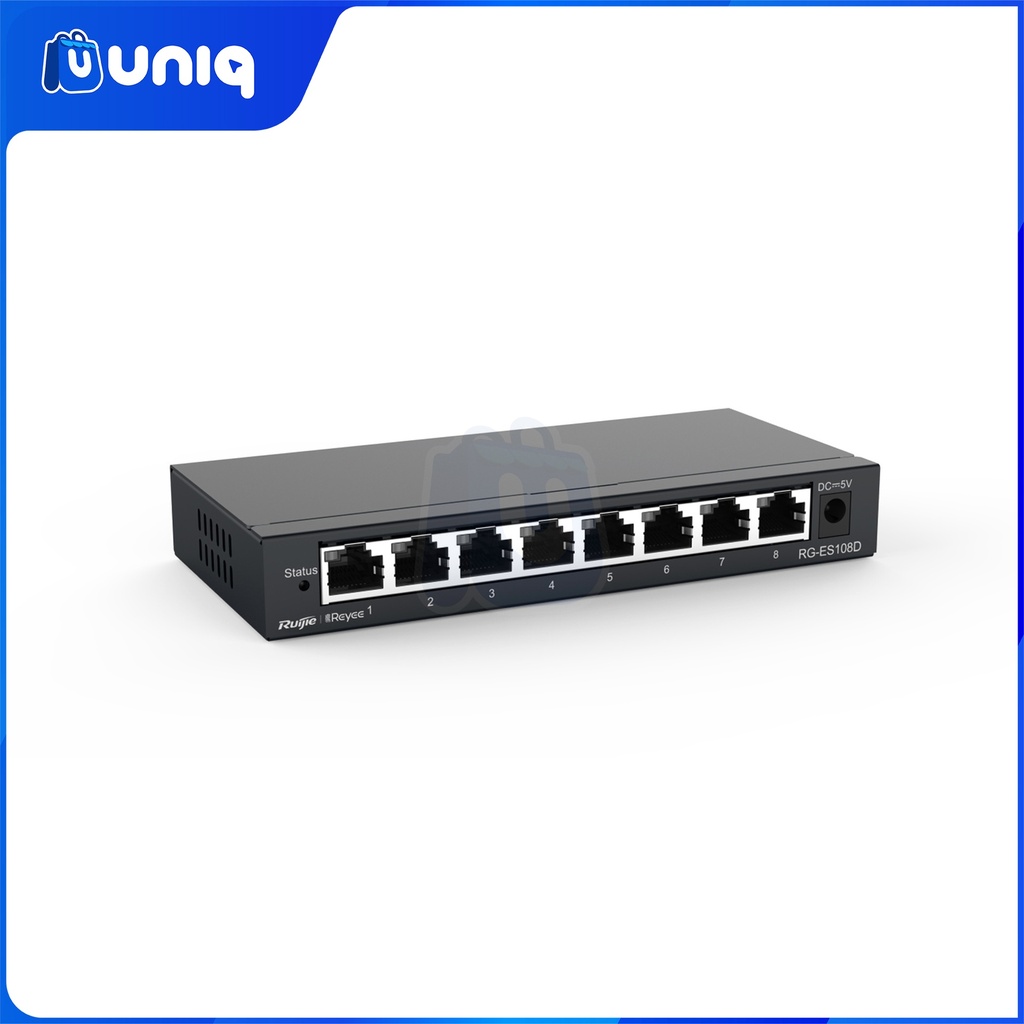 Reyee by Ruijie RG-ES108D 8-port 10/100Mbps Desktop Unmanaged Switch