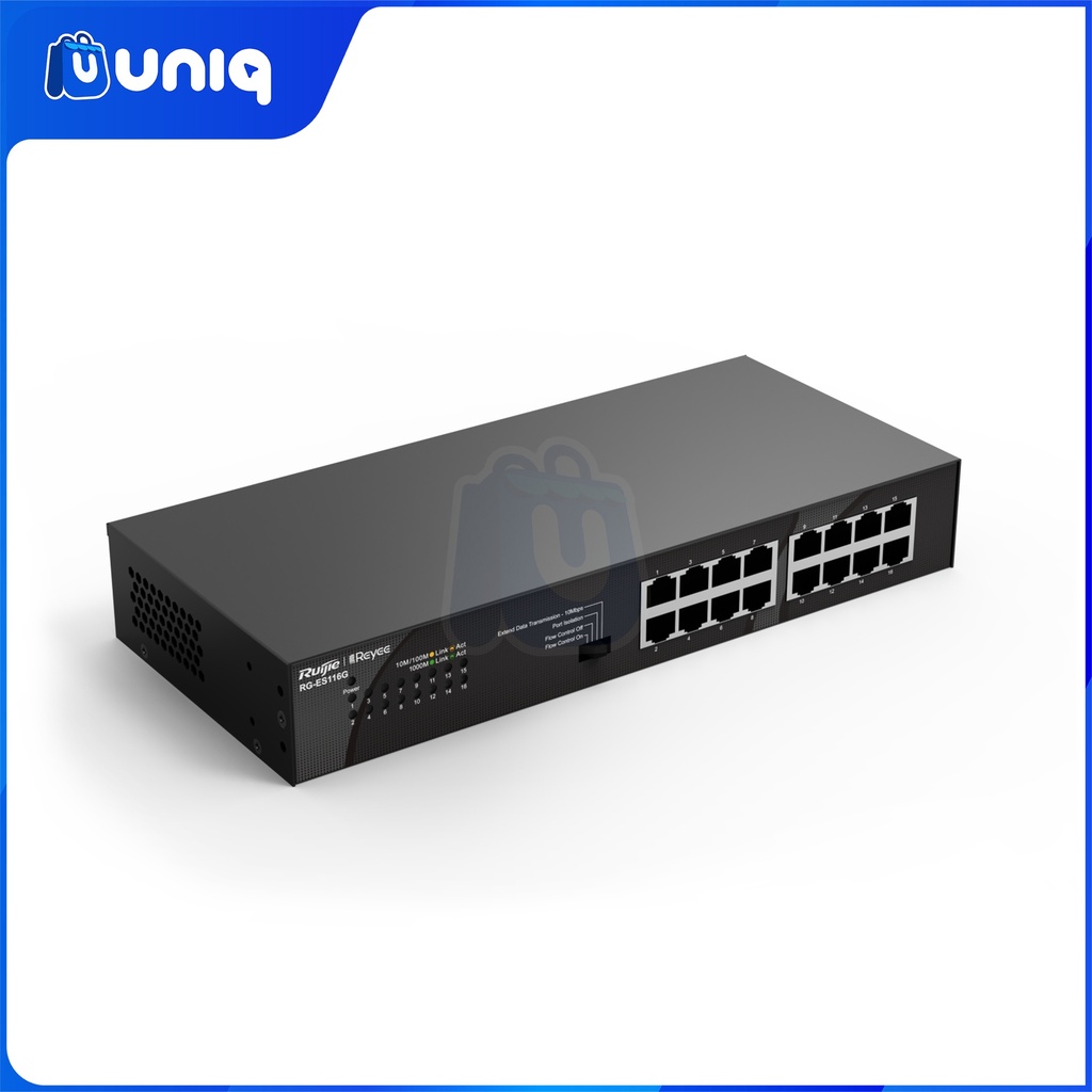 Reyee by Ruijie RG-ES116G 16-port 10/100/1000Mbps Unmanaged Non-PoE Switch