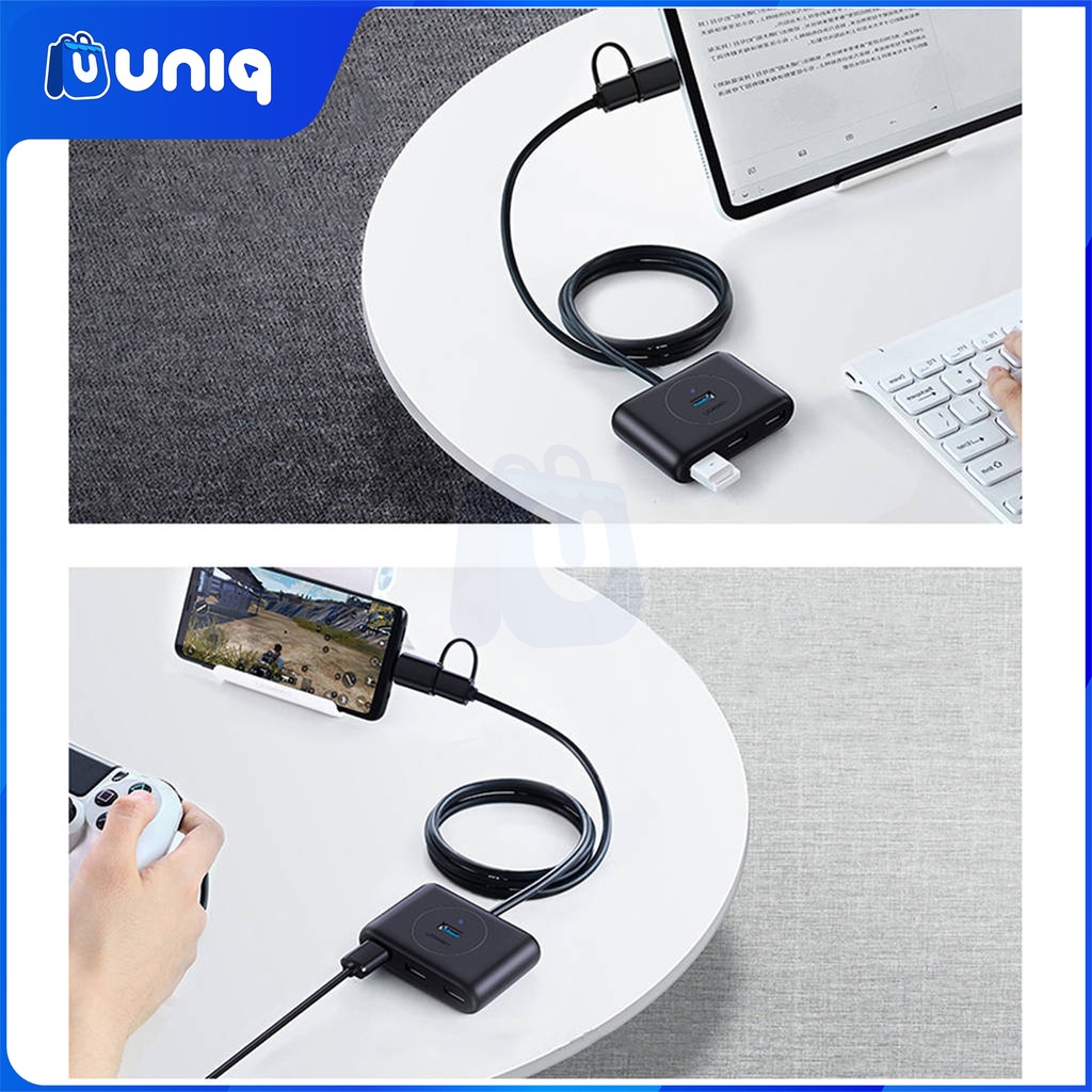 UGREEN 40850 USB 3.0 A With USB-C Adaptor 4 Ports HUB 1M Black