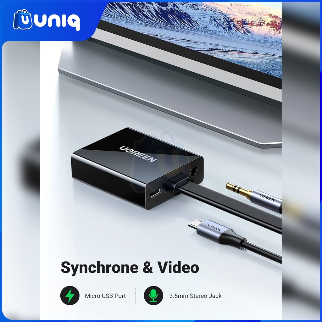 UGREEN 40248 HDMI to VGA Converter 25cm (Black)