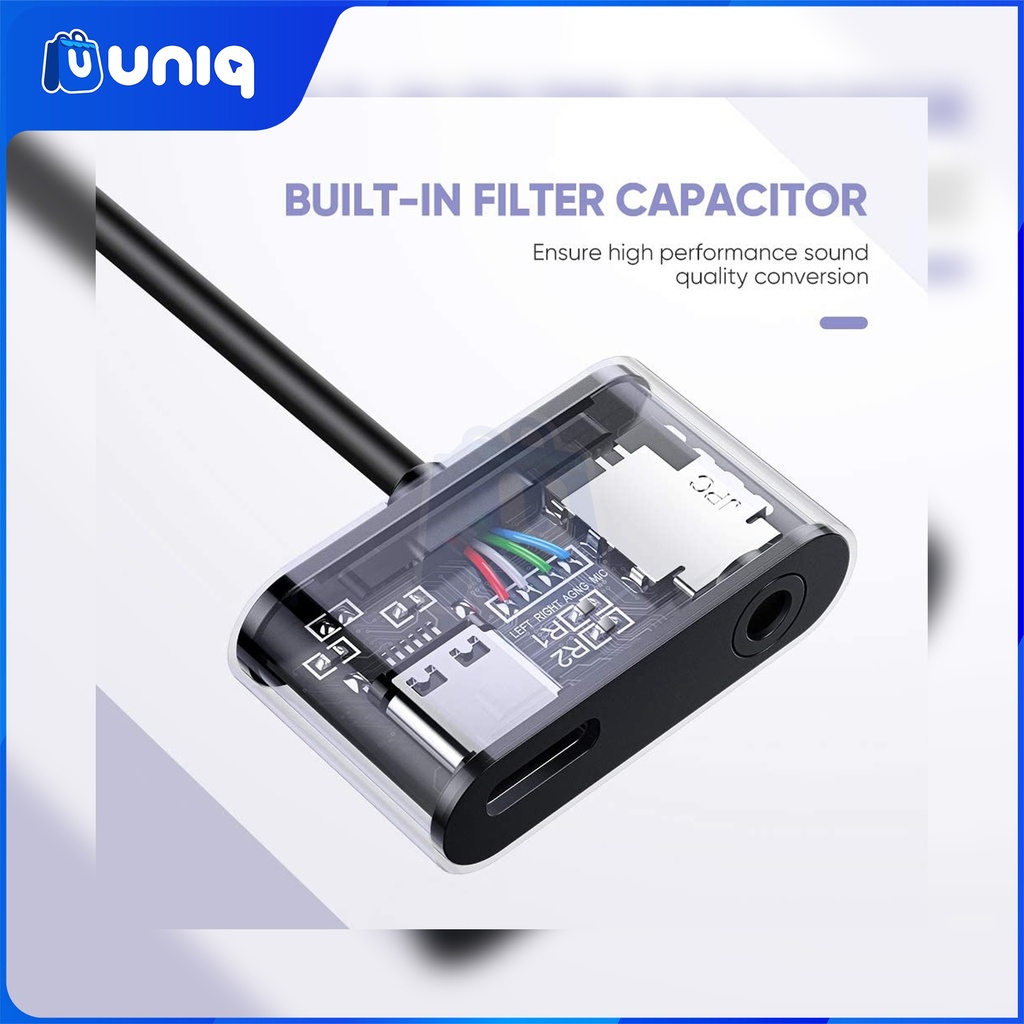 UGREEN 50596 2 Ports USB-C Hub + 3.5mm Audio