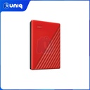 WD My Passport 2TB (Red) Portable Hard Drive with FREE WD Soft Pouch