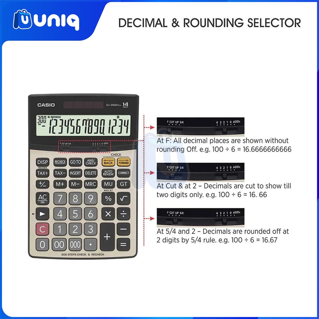 Casio DJ-240D PLUS Check Calculator