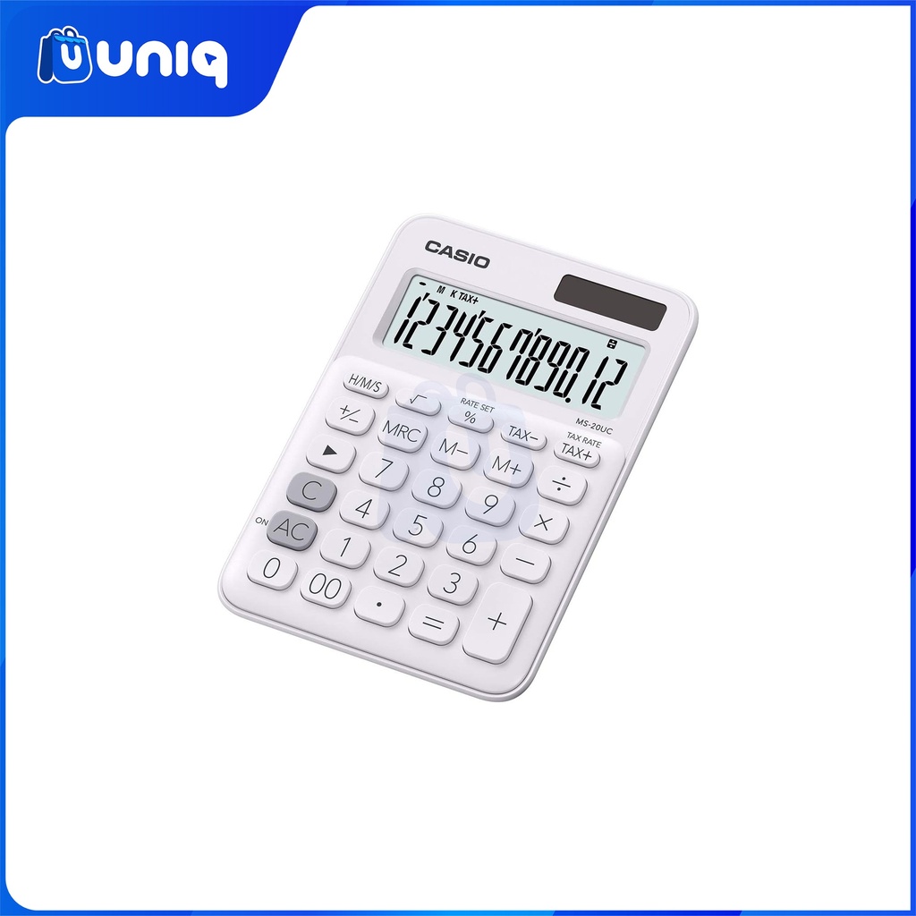 Casio MS-20UC-WE (White) Mini Desk Type Calculator