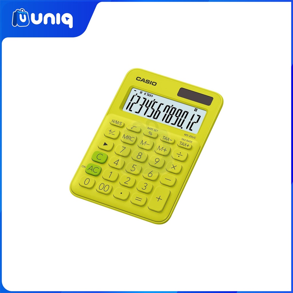 Casio MS-20UC-YG (Yellow Green/Lime Green) Mini Desk Type Calculator