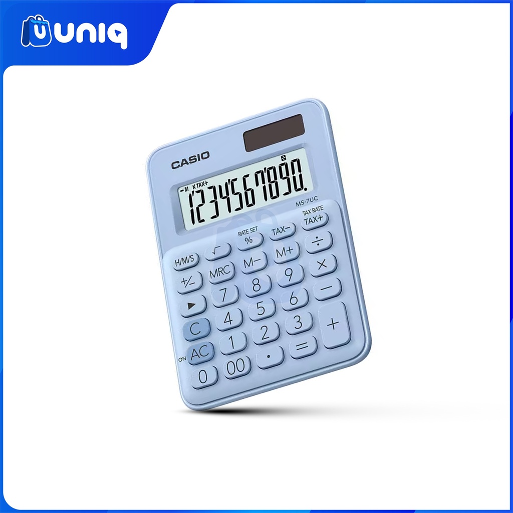 Casio MS-7UC-LB (Light Blue) Mini Desk Type Calculator