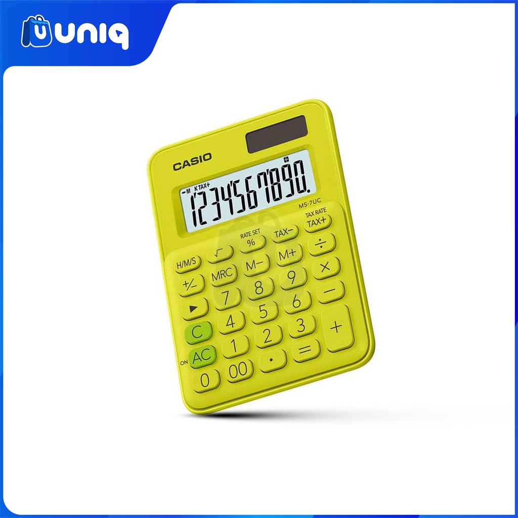 Casio MS-7UC-YG (Yellow Green) Mini Desk Type Calculator