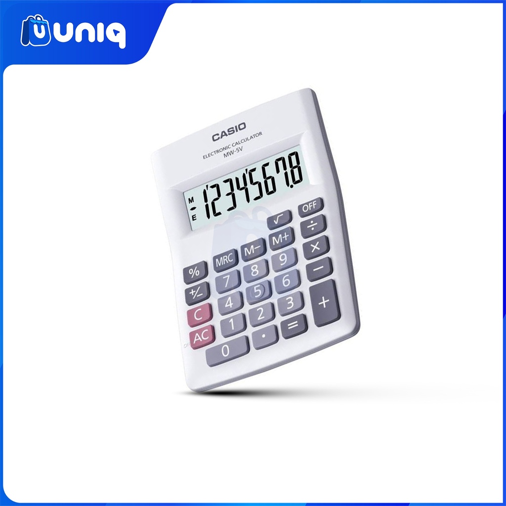 Casio MW-5V-WE (White) Mini Desk Type Calculator