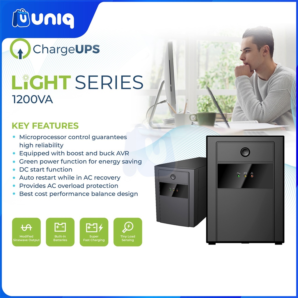 ChargeUPS Light 1200VA / 600W Line-Interactive UPS