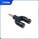 Audio Adapter 3.5mm Combo to 3.5mm Audio and Mic U Splitter for Computer / Cellphone Audio port