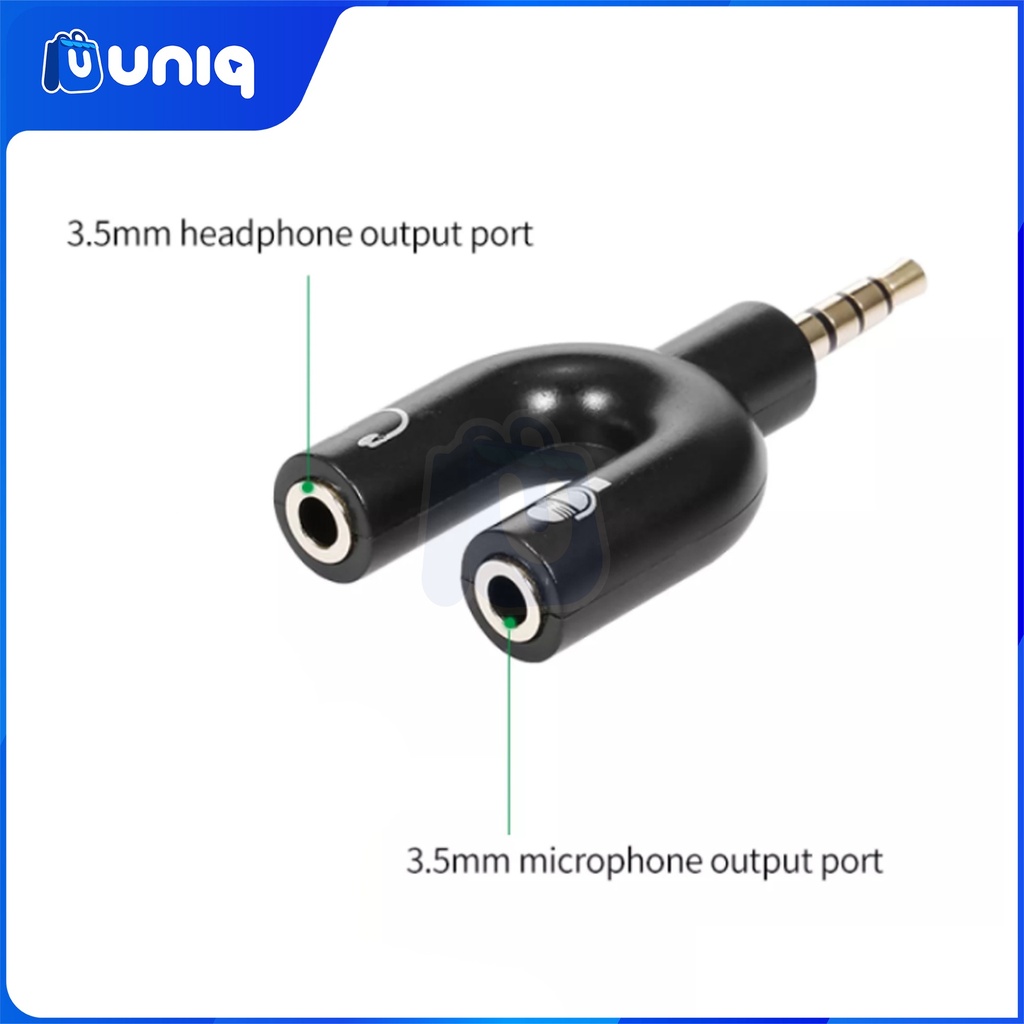 Audio Adapter 3.5mm Combo to 3.5mm Audio and Mic U Splitter for Computer / Cellphone Audio port
