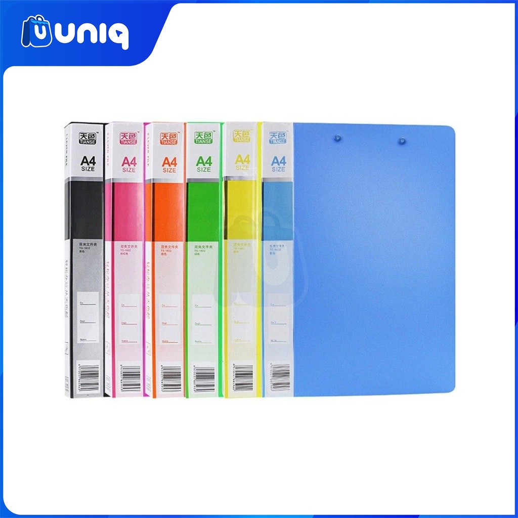 TIANSE 1602 A4 Double Clips File Folder ~ (Choose Your Color)