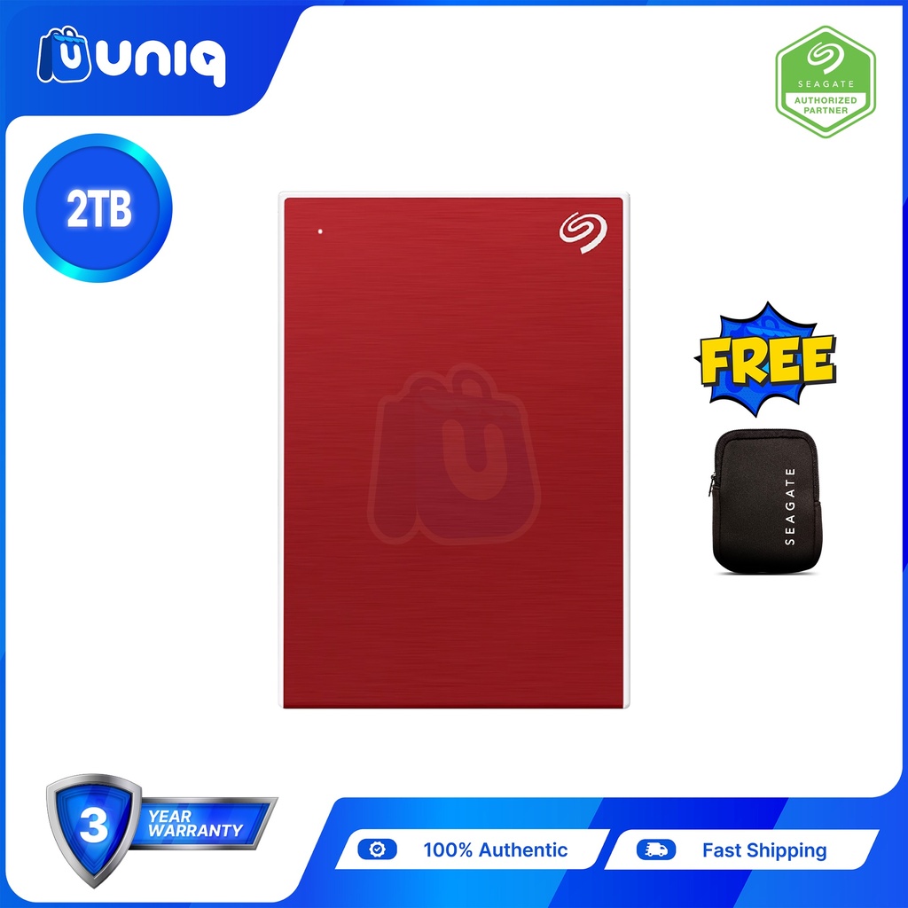 SALE!!! Seagate One Touch 2TB (Red) Portable Hard Drive (STKY2000403) with FREE Seagate Pouch