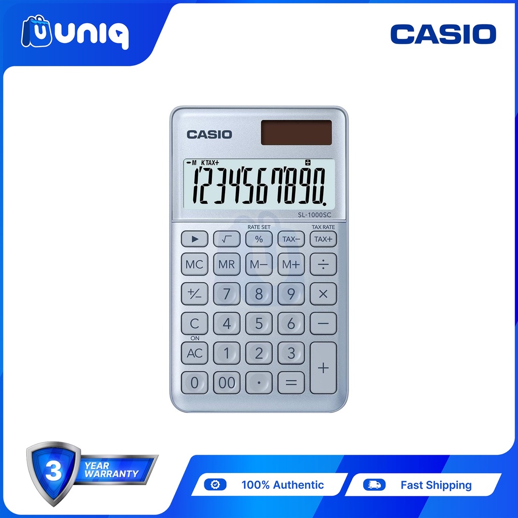 Casio SL-1000SC-BU (Blue) Stylish Calculator