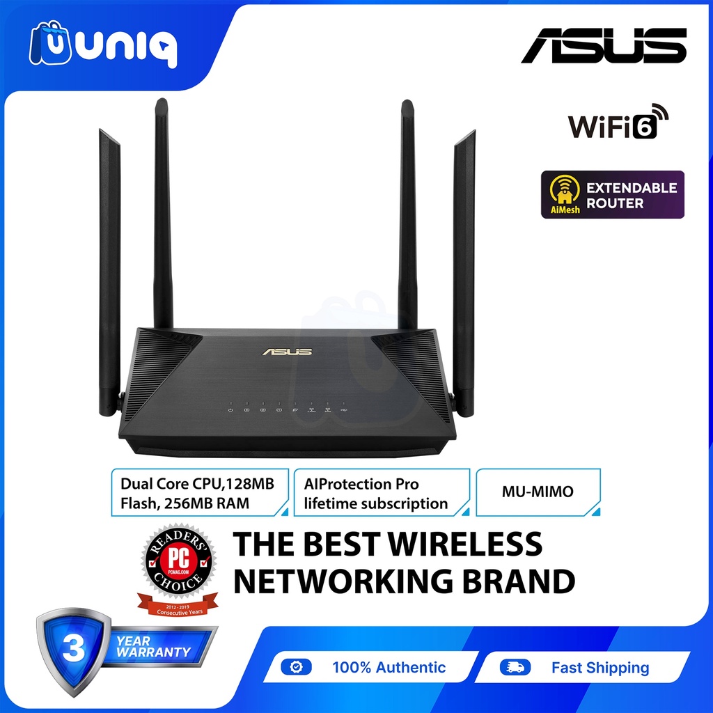 ASUS RT-AX53U AX1800 Dual Band WiFi 6 Router