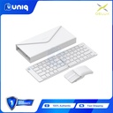 Delux PockCombo KF10+MF10PRO+Leather Bag Pocket-sized keyboard and Mouse Combo (White)