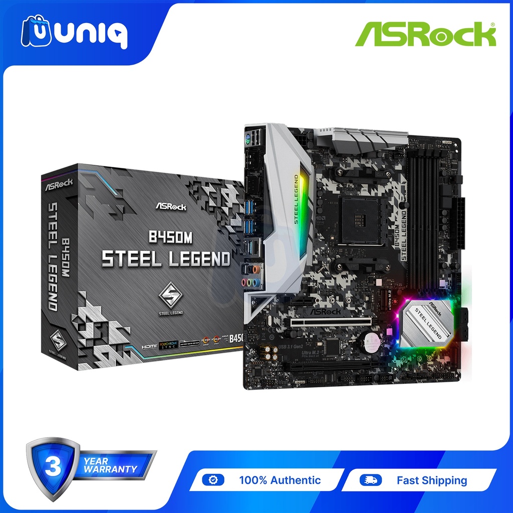 ASRock B450M Steel Legend Micro-ATX Gaming Motherboard