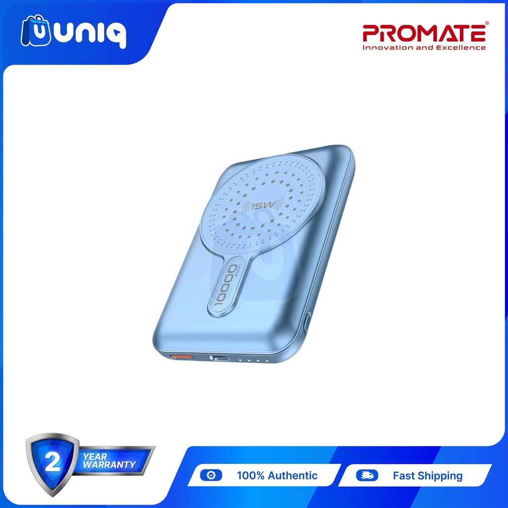 SALE!!! Promate PowerMag-10Pro 10000mAh Magsafe Wireless PowerBank (Blue)