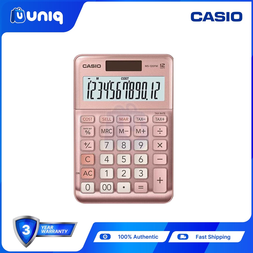 Casio MS-120FM-PK (Pink) Practical Calculator