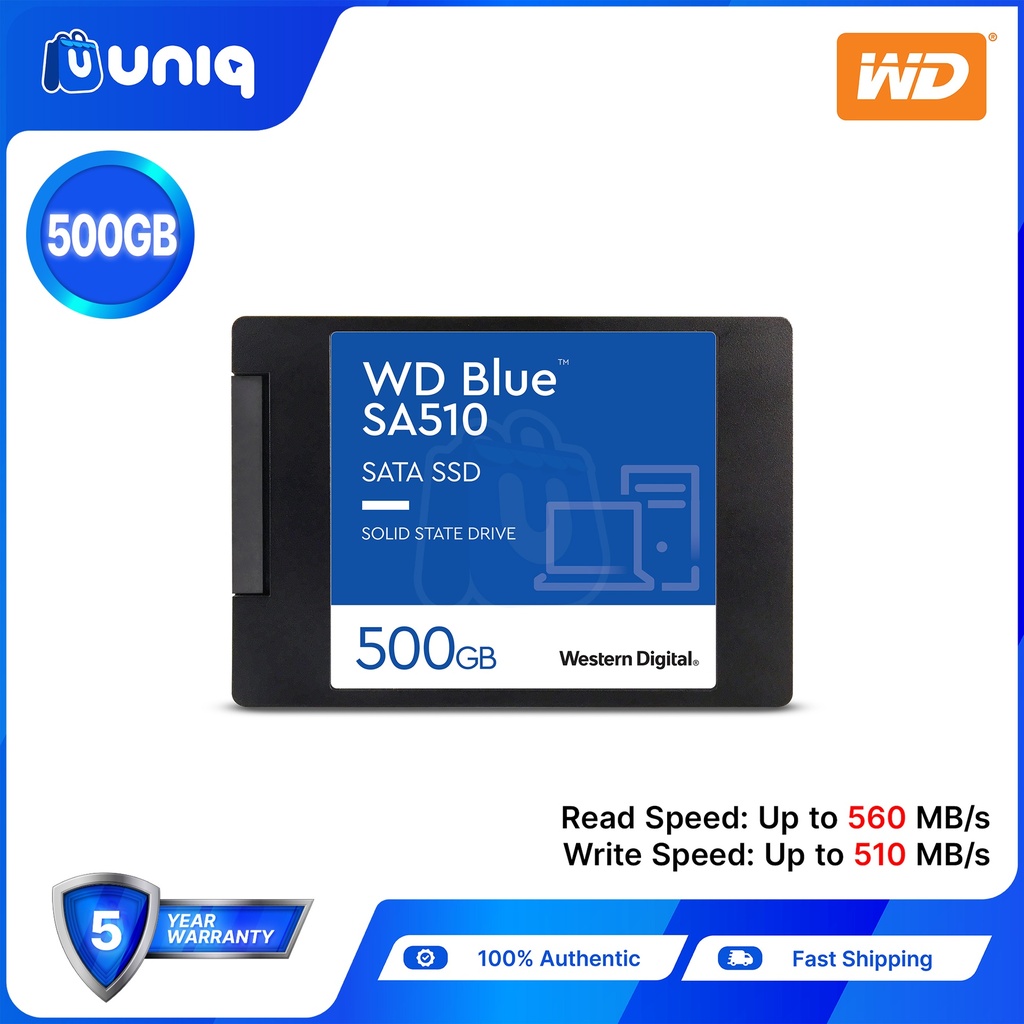 WD Blue SA510 500GB 2.5" SATA III SSD(WDS500G3B0A)