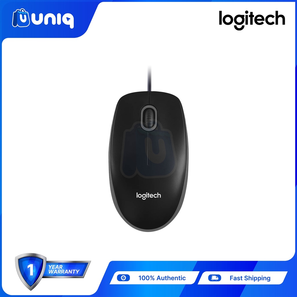 Logitech B100 USB Optical Mouse (Black)