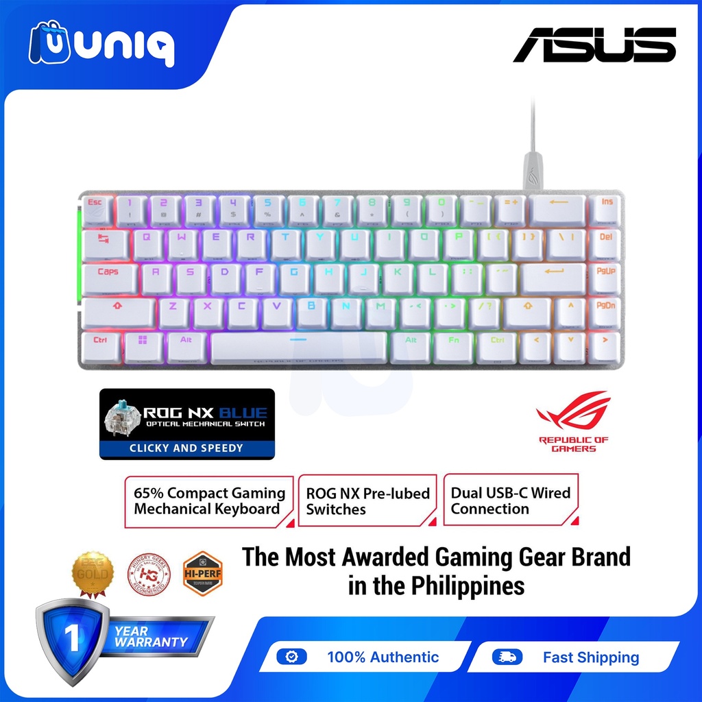 SALE!!! ASUS ROG Falchion Ace M602 Gaming Keyboard (ROG NX BLUE Switch, White)