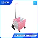 SALE!!! Smart Storage by H&I Foldable Trolley Cart with Climbing Wheels (25Kg) Pink/Gray