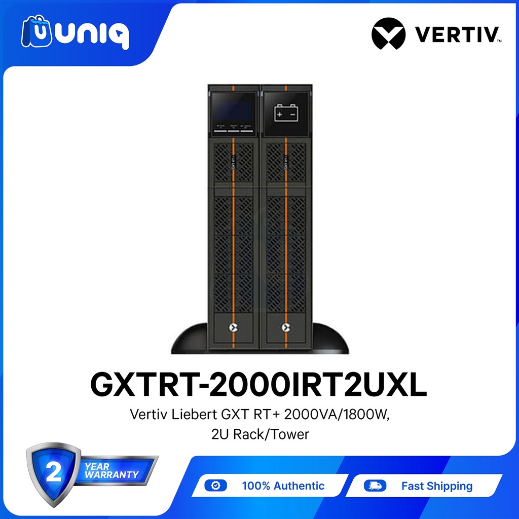 Vertiv™ Liebert® GXT RT PLUS 2000VA/1800W, 230VAC, 2U Rack/Tower Online UPS (GXTRT-2000IRT2UXL)