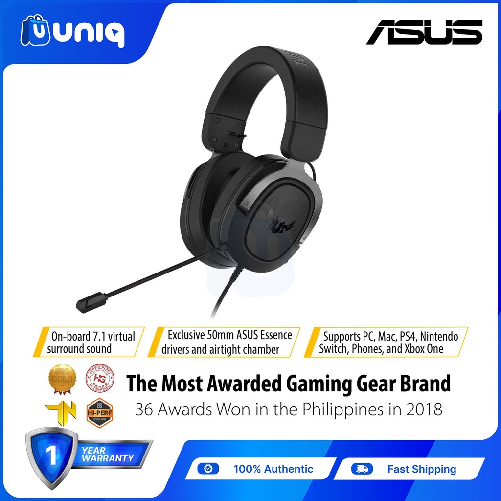 SALE!!! ASUS TUF Gaming H3 Gaming Headset (Gun Metal)
