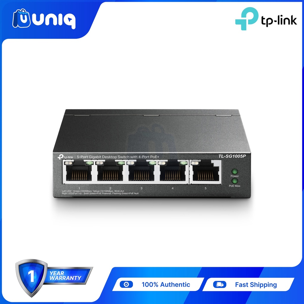 TP-Link TL-SG1005P 5-Port Gigabit Desktop Switch with 4-Port PoE+