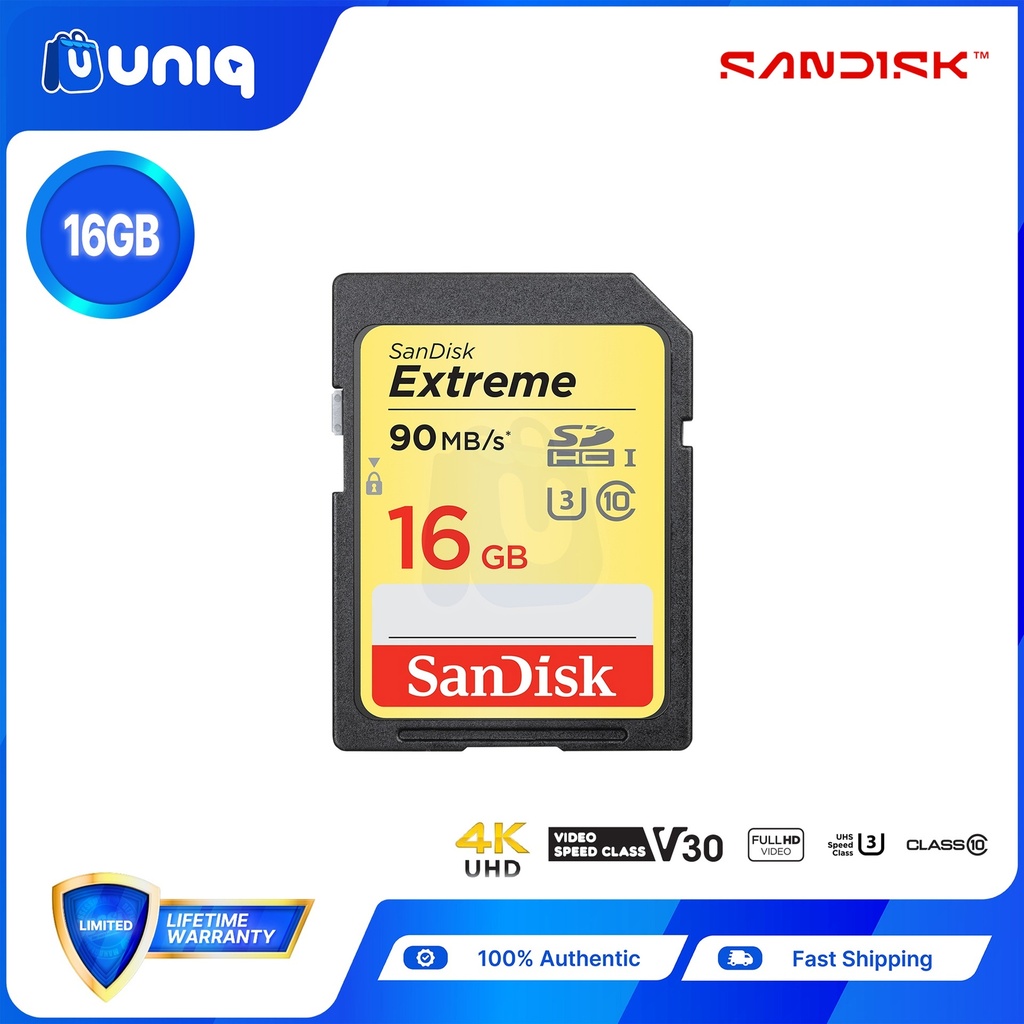 Sandisk Extreme SD UHS-I Card ~ 16GB (SDSDXNE)